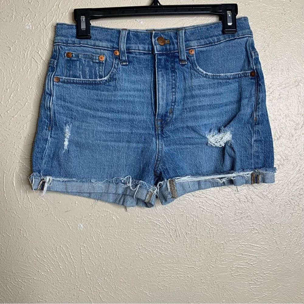 Madewell high‎ rise denim short cut off distressed